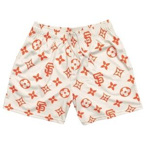 RARE- Bravest Studios - Louis Vuitton x SF Giants Orange Patterned Shorts
